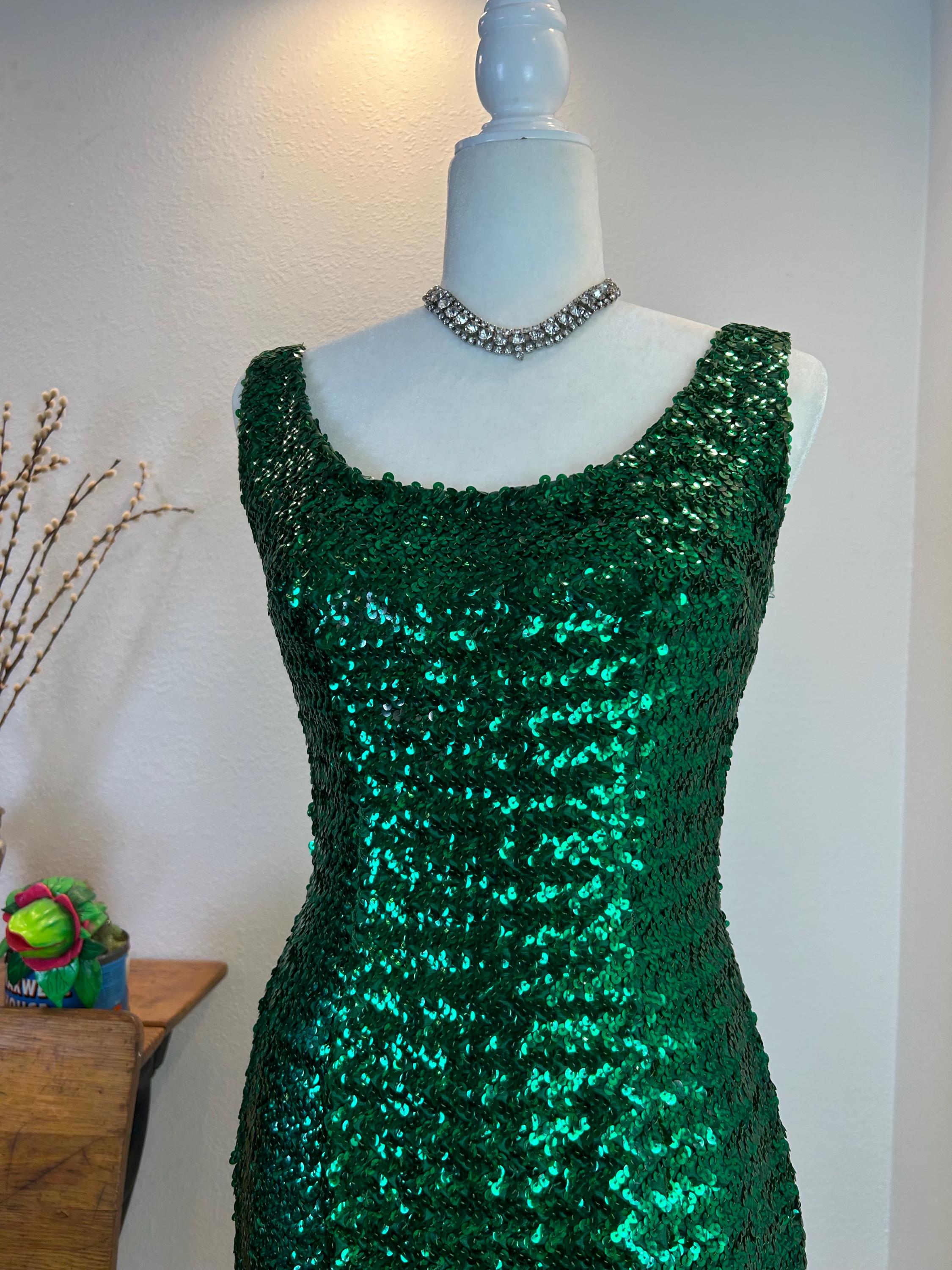 green emerald velvet dress Elena Sequin Midi Skirt main image 0
