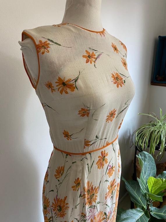 1950s Dress / 50s dress / Vintage Linen Dress - image 2