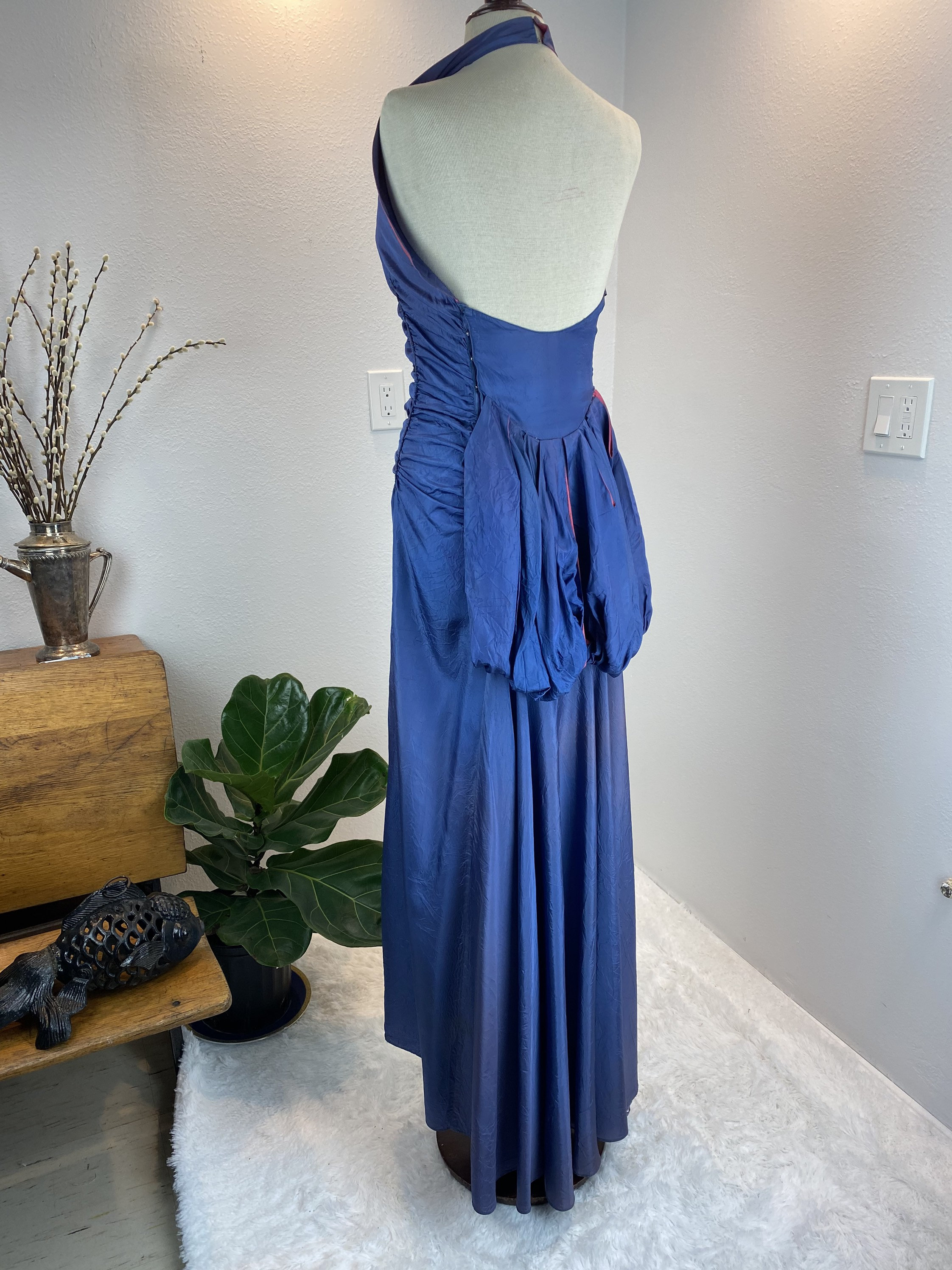 sachin and babi light blue dress Elegant 1930s Evening Gown with V-Plunging Back main image 0