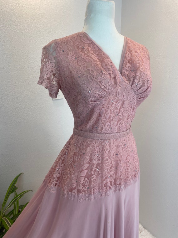 1940s dress / 40s dress / 1940s lace dress / DuBe… - image 3