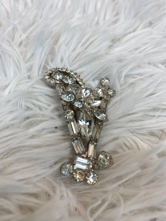 Vintage Brooch / 1950s rhinestone brooch / mid ce… - image 5