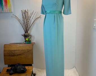 1960s Maxi Gown: Vintage Empire Waist Dress, XS - Etsy