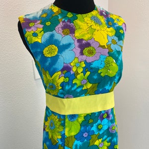 Vintage 1960s dress/ Psychedelic 60s Maxi Dress / floral maxi image 2