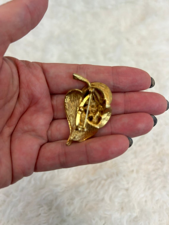 1950s brooch / mid century brooch/ Leaf Brooch - image 10