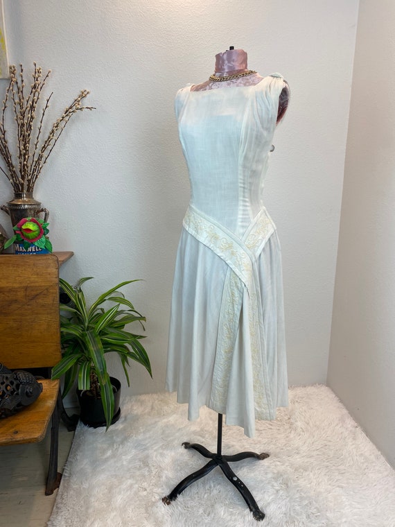 1950s Dress / 50s sundress / Daryl Ivory Dream Dress
