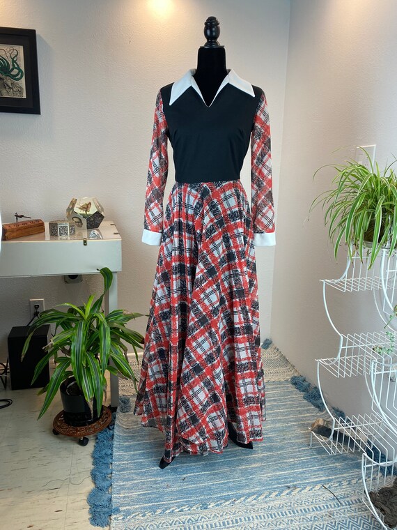 Vintage 1970’s Toni Todd Plaid Maxi