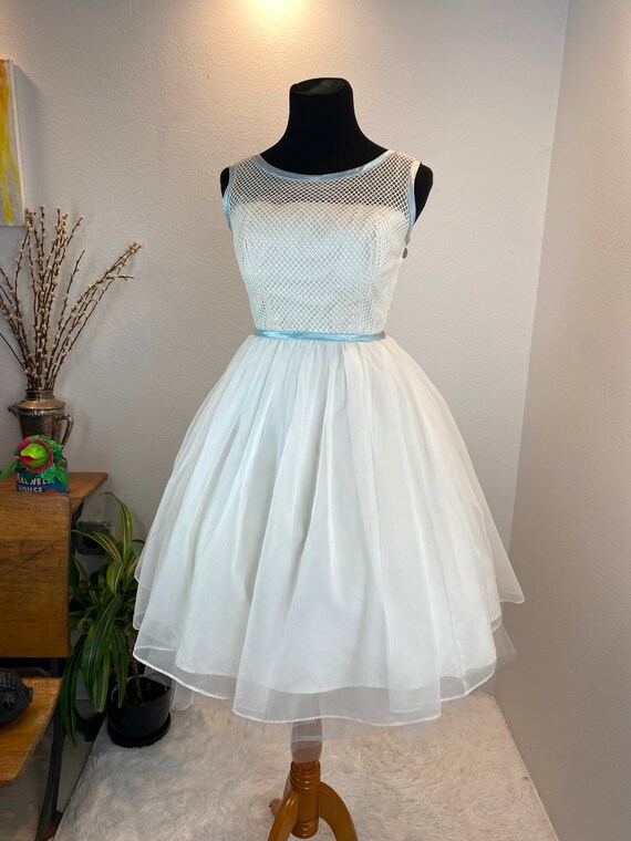 1950s Dress / 1950s Prom dress / 1950s Net Bodice… - image 4