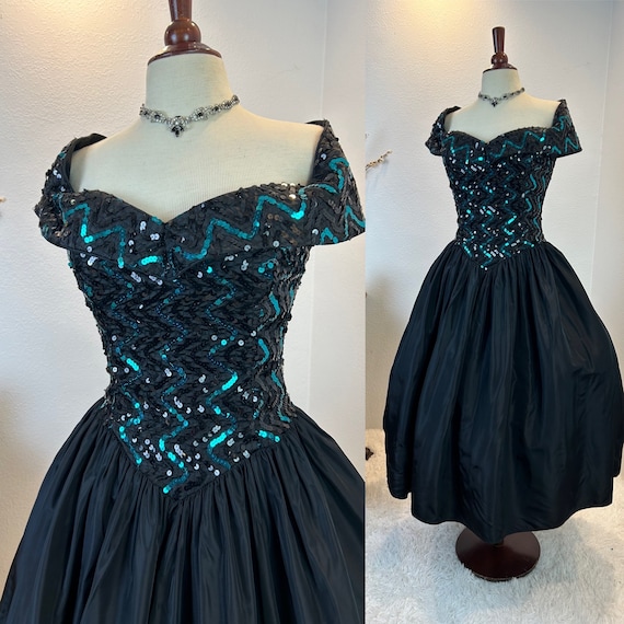 1980’s party dress  / 1980s prom dress  / 1980s dr