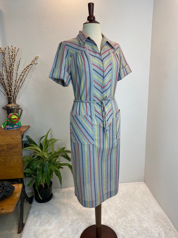 1960s Zip Front Dress / 60s dress / vintage day d… - image 9