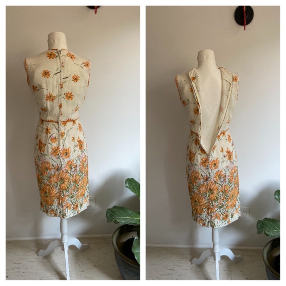 1950s Dress / 50s dress / Vintage Linen Dress - image 6
