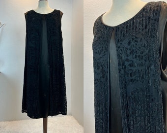 1920’s Dress / 20s dress / 1920s Volup dress / size XXL / Antique Flapper dress / Burnout Velvet