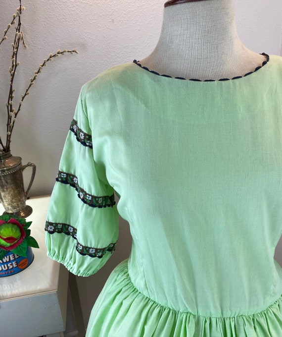 Vintage 1960’s Lime Sorbet Square Dance Dress - image 3