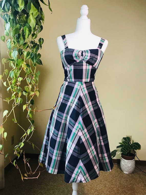 1950’s Fit & Flare Plaid Sundress with Jacket