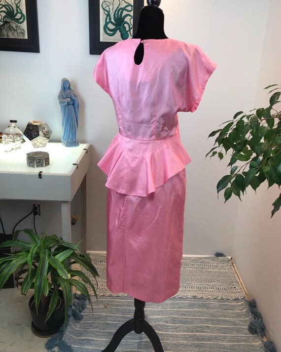 Vintage 1980s does 1940s-Bubble Gum Peplum blouse
