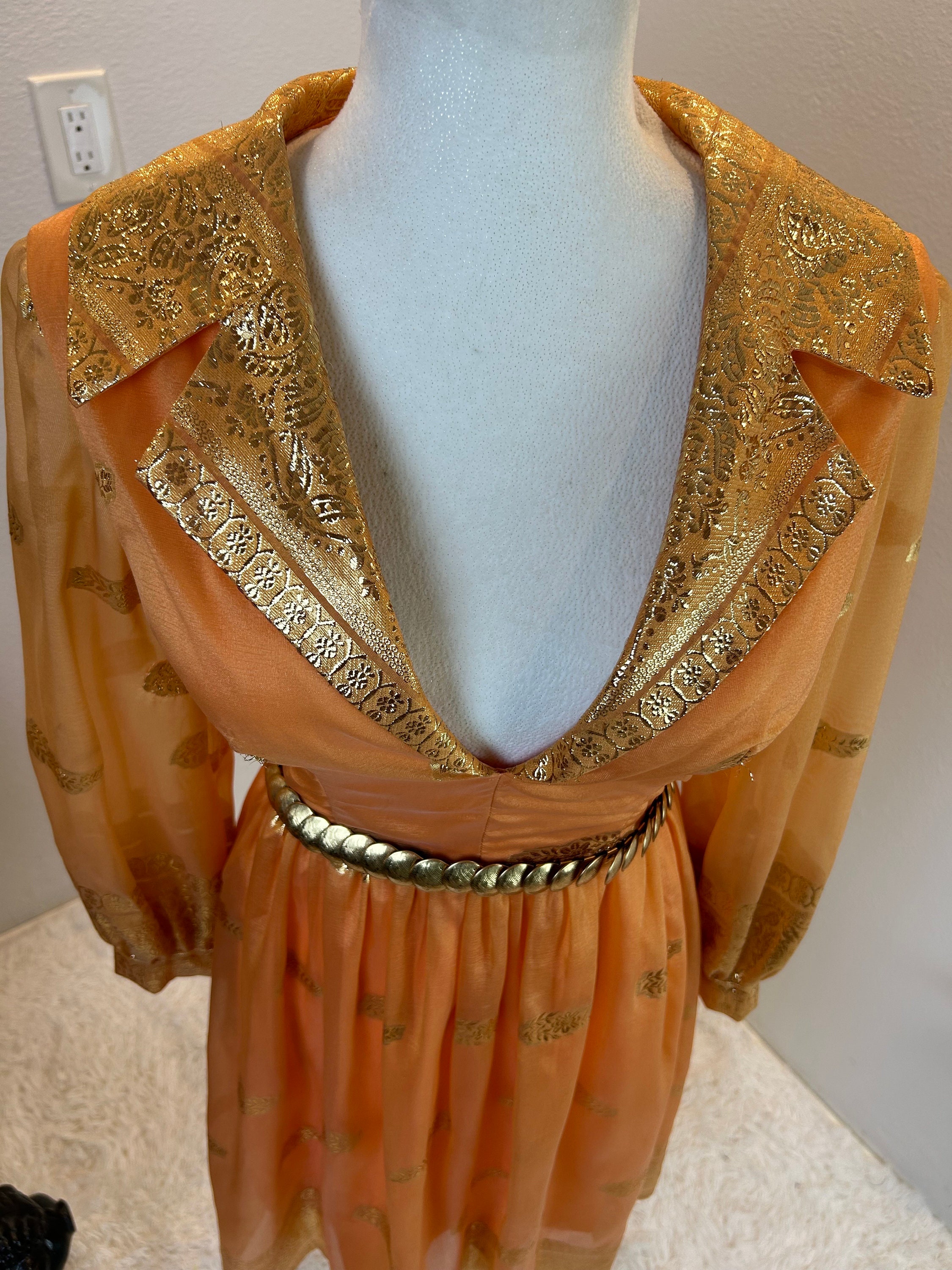 70's gold dress 70's Disco Gold Adult Costume Jumpsuit main image 0