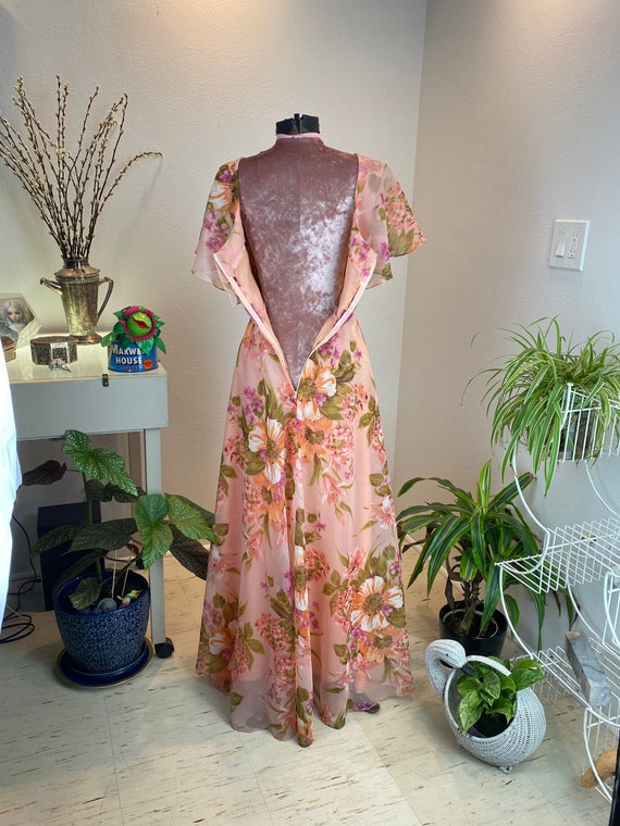 Vintage 1960s dress / 1970s maxi dress/ 70s Flora… - image 10