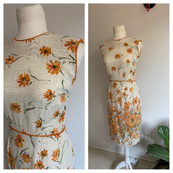 1950s Dress / 50s dress / Vintage Linen Dress - image 1