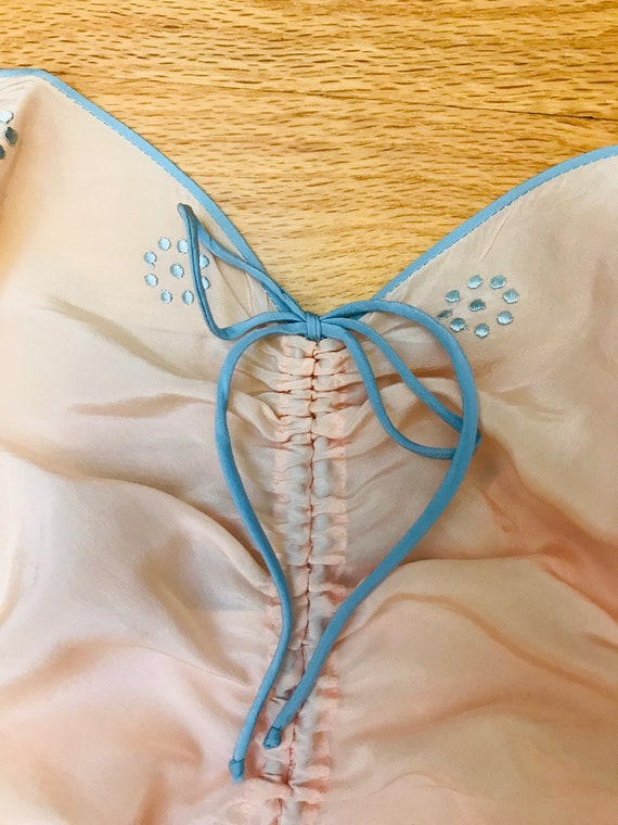 1930s Pink and Blue Silk Night Gown - Never worn