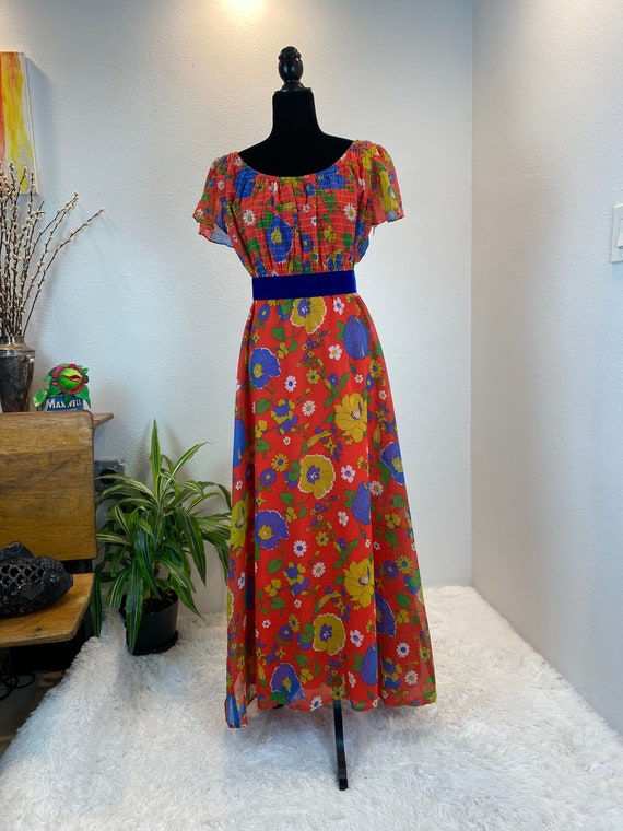 1960s Maxi / 60s Maxi dress / 1960s floral dress - image 10