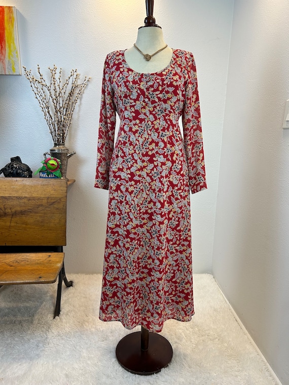 Vintage 90s Ann Taylor Dress: Red Floral Vintage 90s Ann Taylor Dress: Red Floral