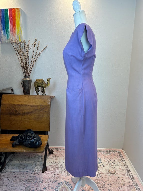 Late 1940s early 1950’s Colorblock Linen Dress an… - image 12