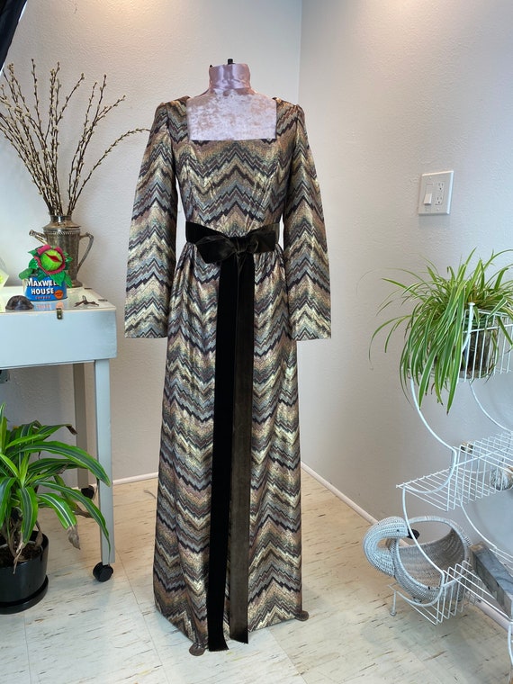 Vintage 1960’s Metallic Maxi - image 1