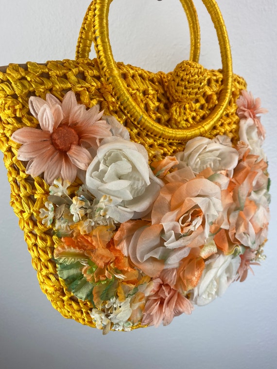 1960’s Raffia Flower Purse  / 60s Purse / Vintage… - image 8