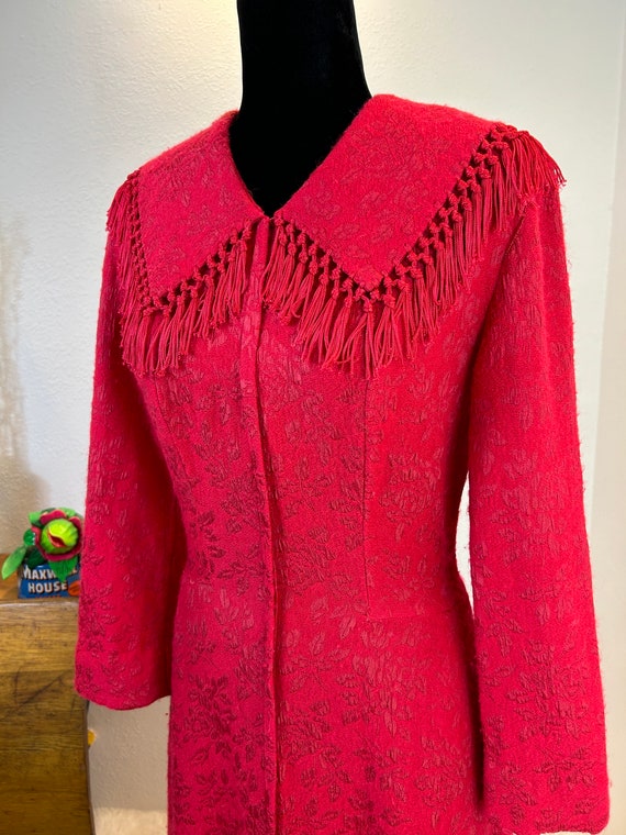 1940s Winter Robe with Fringe / 1940s Robe / 40s … - image 1