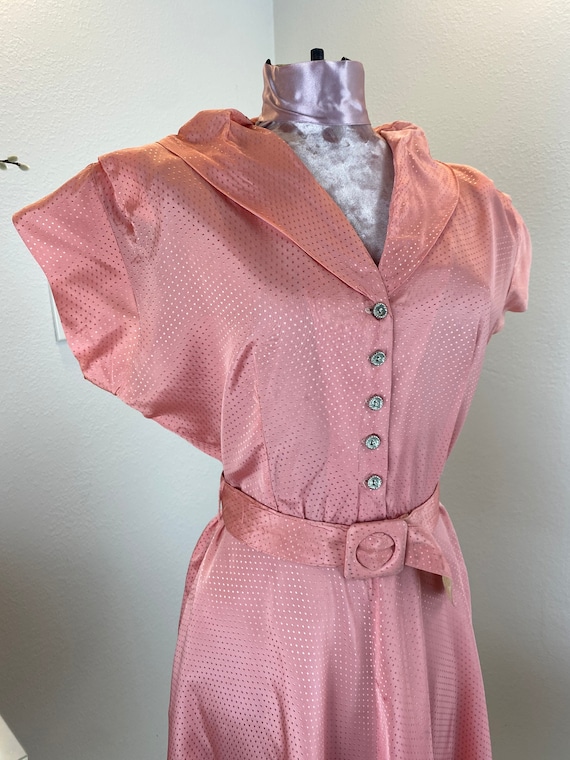 Vintage 1940’s Salmon Mode O Day Dress and Belt