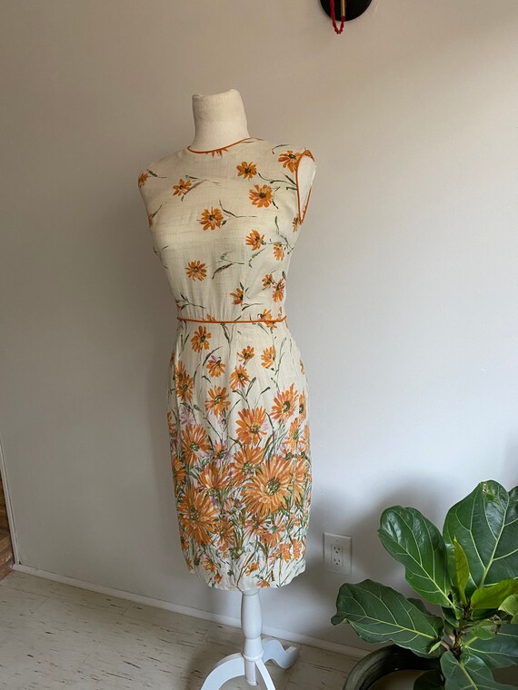 1950s Dress / 50s dress / Vintage Linen Dress - image 10