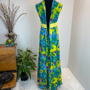 Vintage 1960s dress/ Psychedelic 60s Maxi Dress / floral maxi image 6