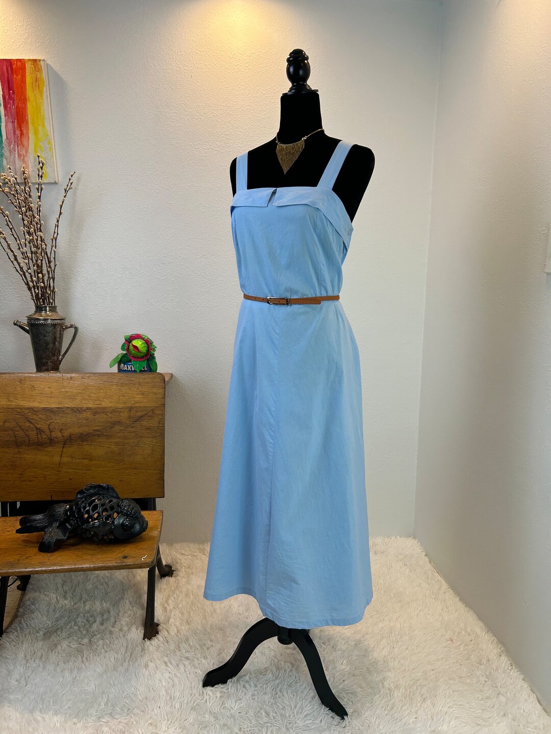 40% SALE /// Vintage 1940s Gray Pink Rose Sun Dress | SMALL