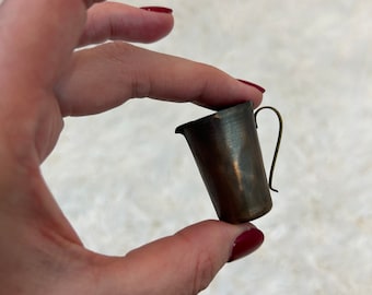 1940s Copper Pitcher Brooch, Handmade Mid Century Jewelry