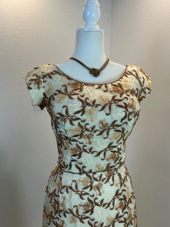 1950s Dress / 50s Dress / 1950s Cocktail Dress / 1950s wiggle dress / 50s  wiggle dress View 6