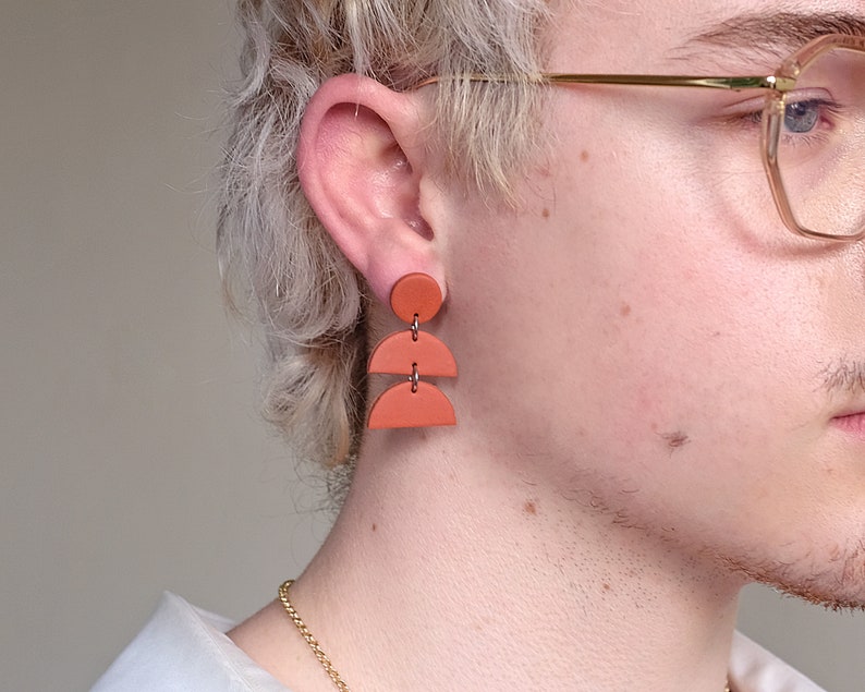 polymer clay earrings clay earrings stainless steel drop earrings polymer earrings dangle earrings Polymer clay drop earrings