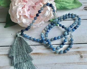 Aventurine Necklace | PROSPERITY MALA| Aventurine Meditation, Spiritual Gems, Prayer Necklace Beads, 108 Mala Necklace