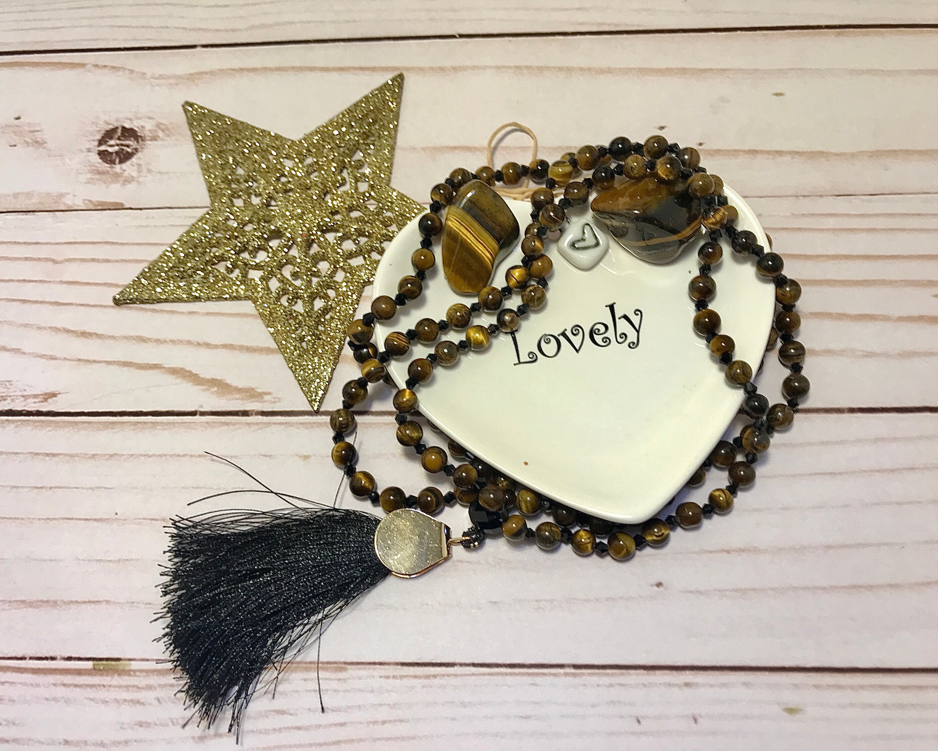 Occhio Di Tigre Tibetano Collana Mala Tibetana 108 Perline - In Occhio Di Tigre Multicolore, Per Meditazione, Hand Made Collana Preghiera Hand Made - Foto 13