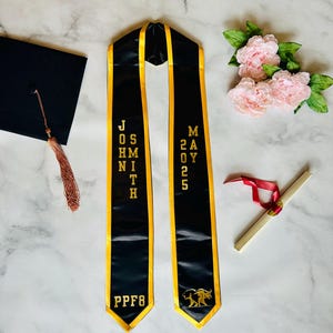 Benutzerdefinierte personalisierte Abschlussstola, benutzerdefinierte Abschlussstola, Abschlussfeier, Stola, Klasse von 2025, Senior, graduierter, vollständig anpassbar