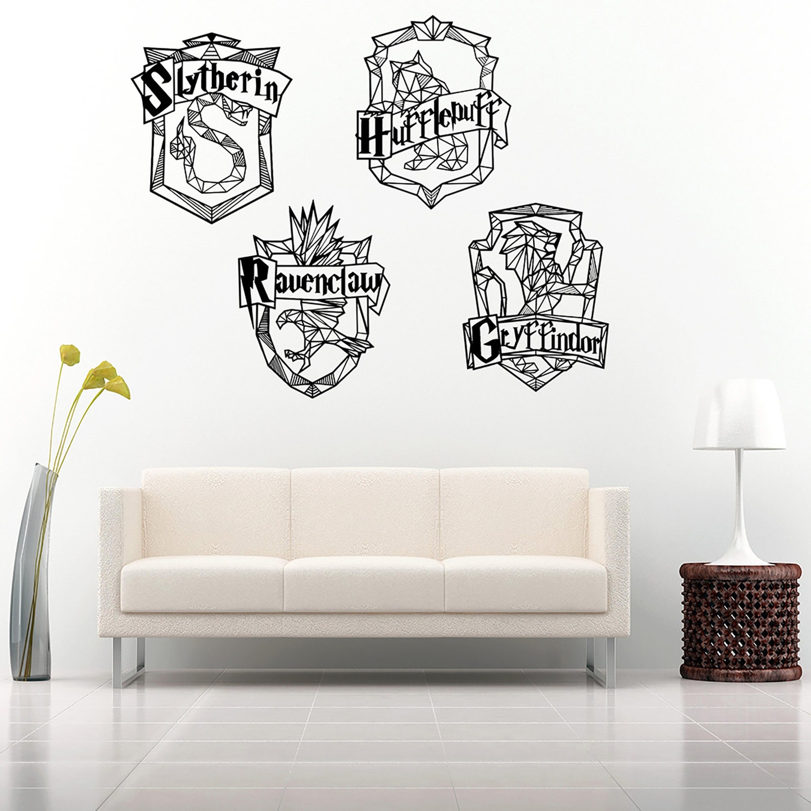 Hogwarts Harry Potter Wall Art Metal Wall Sign4 Pieces Metal Etsy
