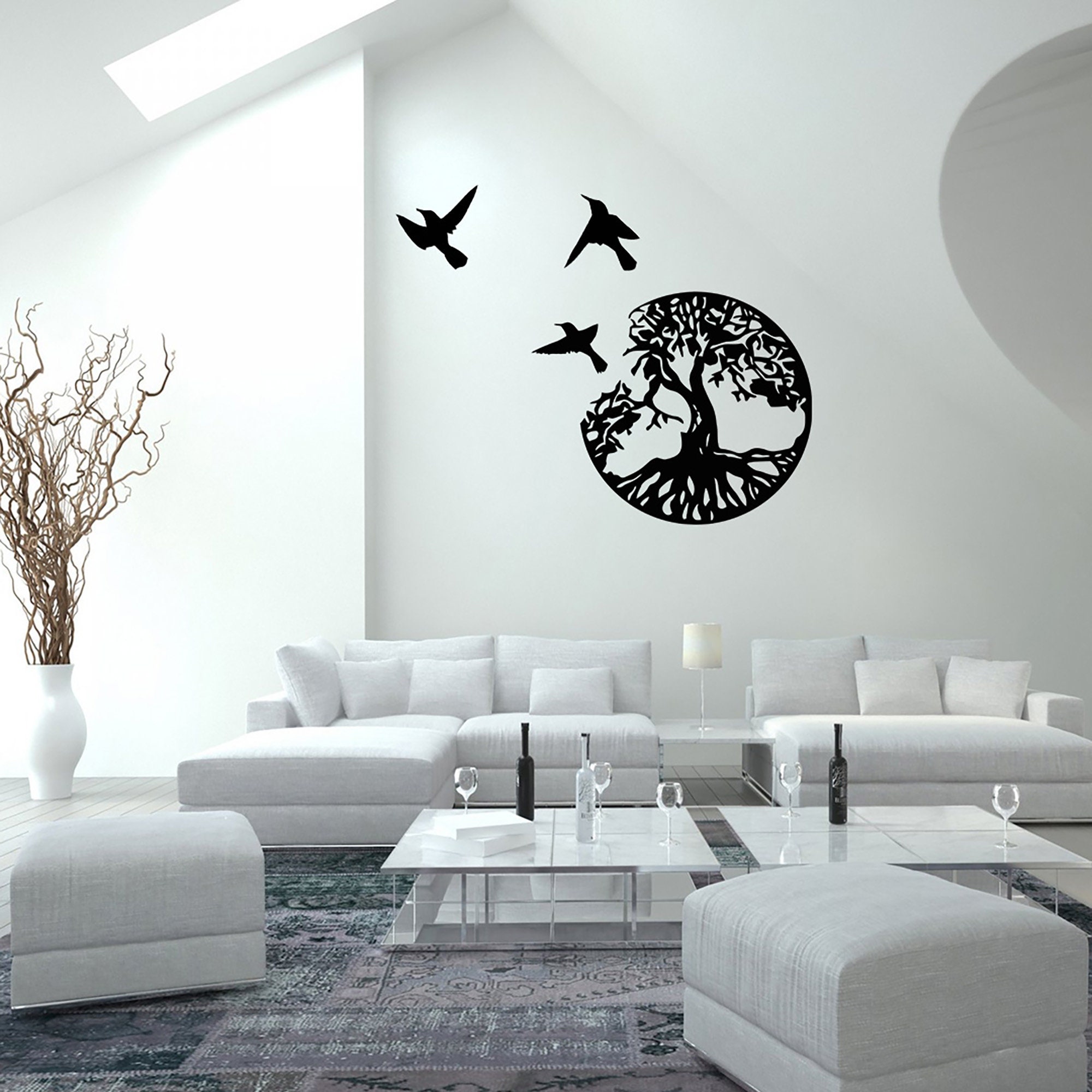 Tree of Life and Birds Metal Wall Art Metal Wall ArtOffice | Etsy