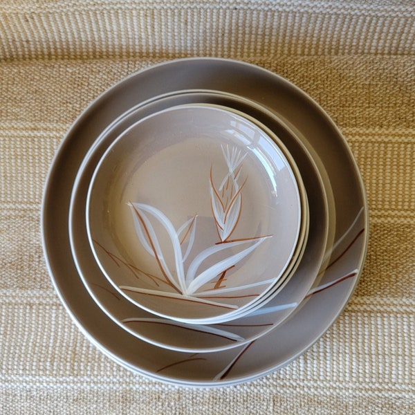 Vintage Winfield "Desert Dawn" Mid- Century - Hand Crafted China Plates.  Made in Southern California, USA