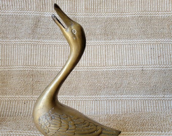 Vintage brass duck figurine