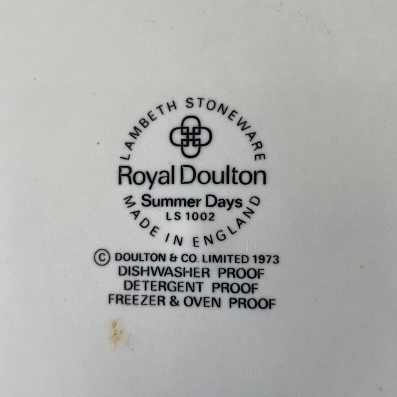 Vintage Royal Doulton summer Days Lambeth Stoneware Dishes Made in