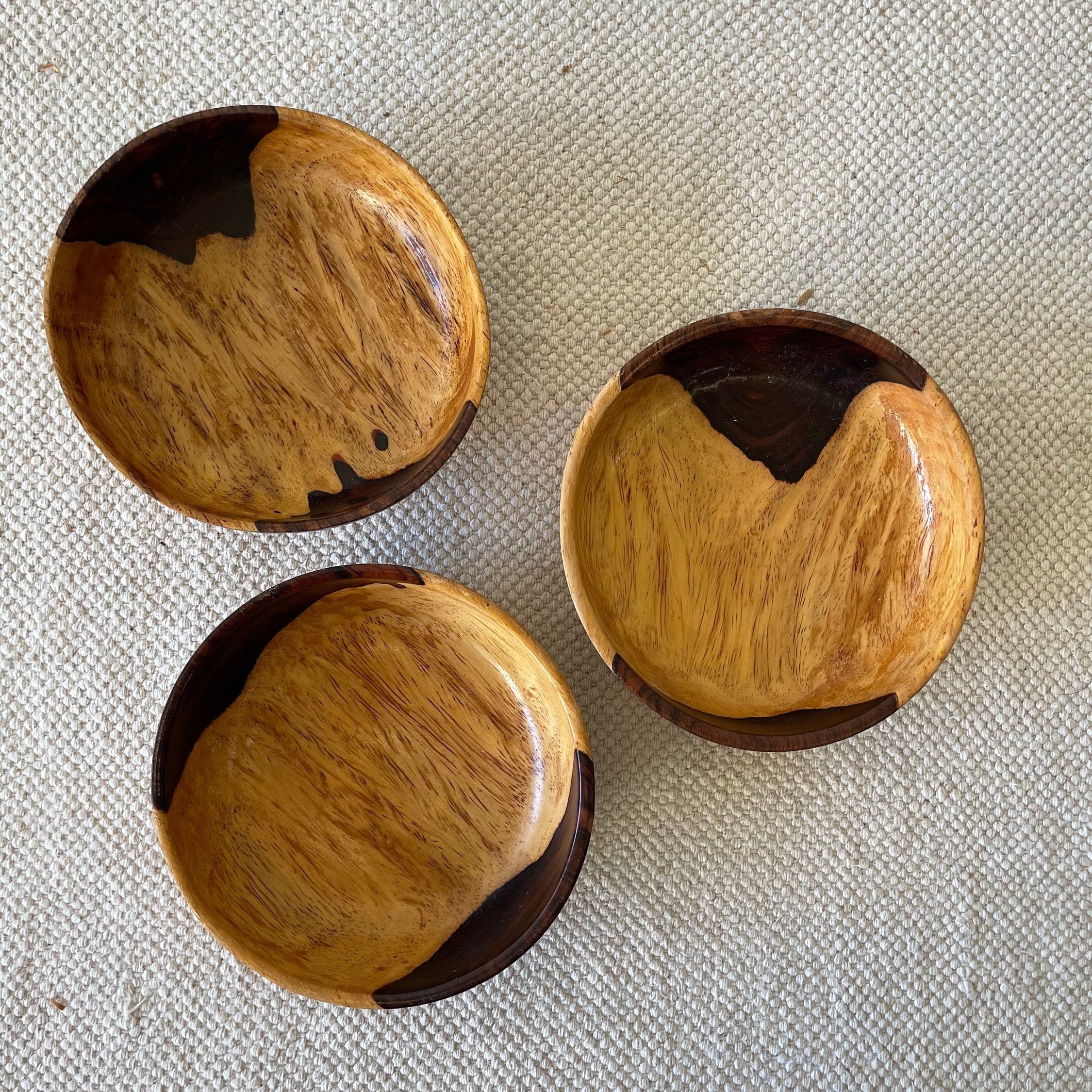 Unique Vintage Hand Turned Wooden Bowls Etsy