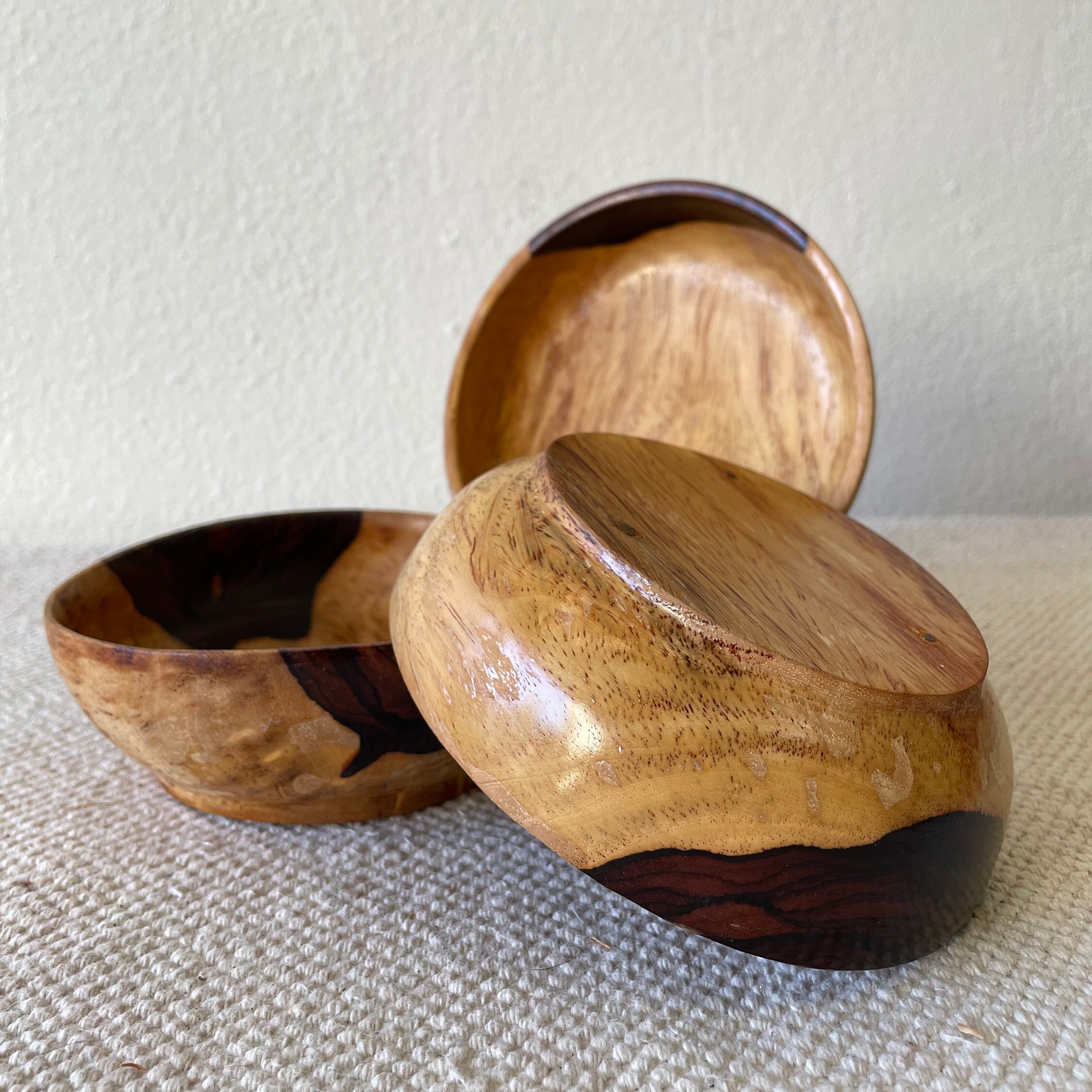 Unique Vintage Hand Turned Wooden Bowls Etsy
