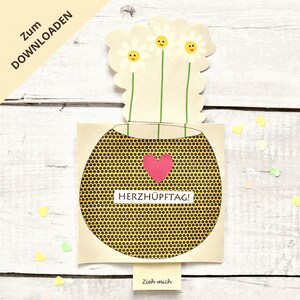 DIY Pop-Up Karte für den Geburtstag oder Muttertag / PDF-Vorlage /Klappkarte / lustige Glückwunschkarte / Postkarte