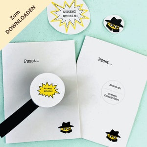 DIY Einladung für deinen Detektiv Kindergeburtstag / PDF Vorlage zum Ausdrucken und Basteln / Druckvorlage für den Detektiv Geburtstag