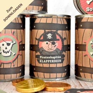 DIY Piratenparty Dosenwerfen Banderole & Augenklappen / Piratengeburtstag / Piratenparty Kindergeburstag/ PDF-Vorlagen zum Ausdrucken