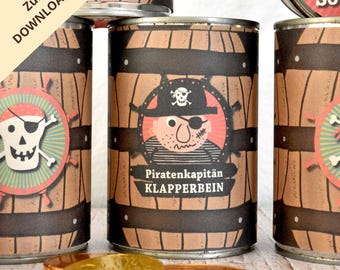 DIY Piratenparty Dosenwerfen Banderole & Augenklappen / Piratengeburtstag / Piratenparty Kindergeburstag/ PDF-Vorlagen zum Ausdrucken
