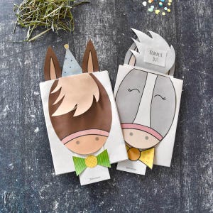 DIY Pferde Einladung Bastelset/ Pferde Einladungskarten Bastelvorlage / Pferde Einladungskarte basteln/ Pferde Einladung zum Ausdrucken